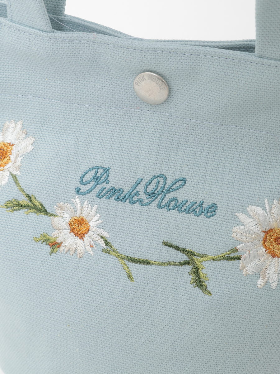 マーガレットブーケ刺繍ミニトートポシェット 詳細画像 ピンク 4