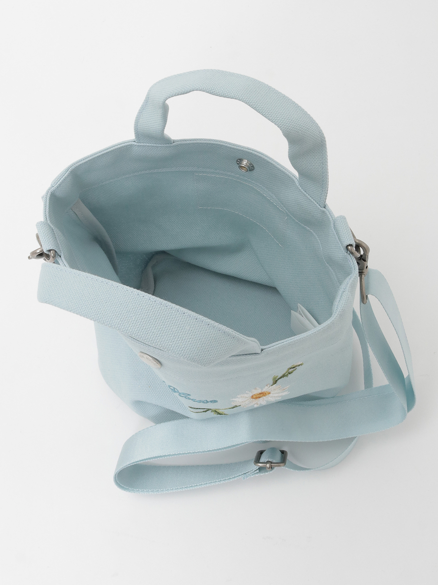 マーガレットブーケ刺繍ミニトートポシェット 詳細画像 ピンク 7