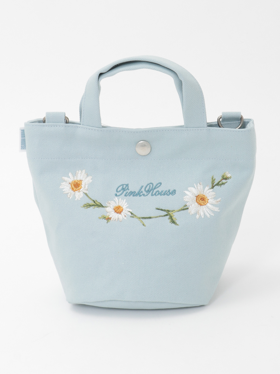 マーガレットブーケ刺繍ミニトートポシェット 詳細画像 ピンク 8