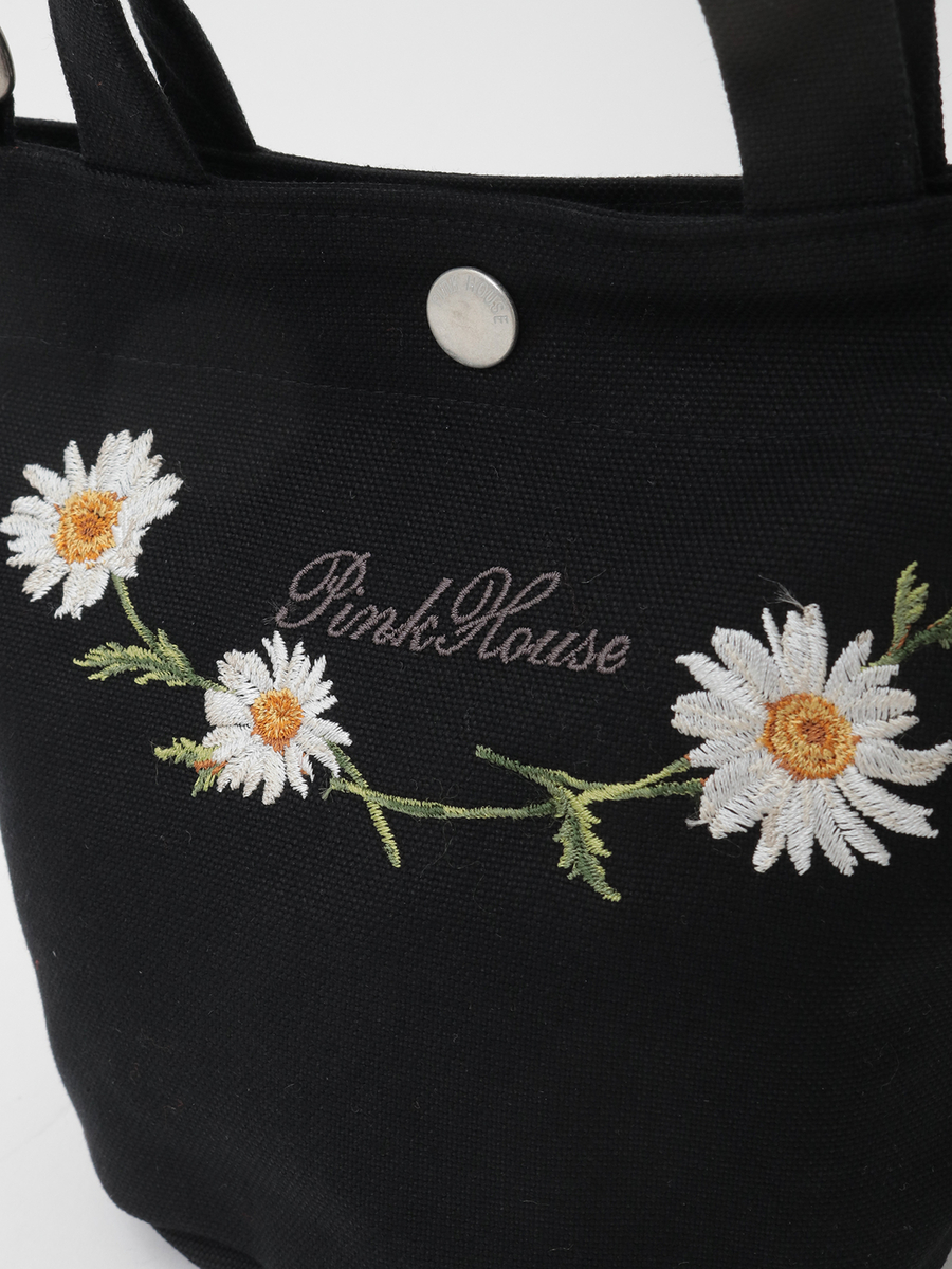 マーガレットブーケ刺繍ミニトートポシェット 詳細画像 ピンク 9