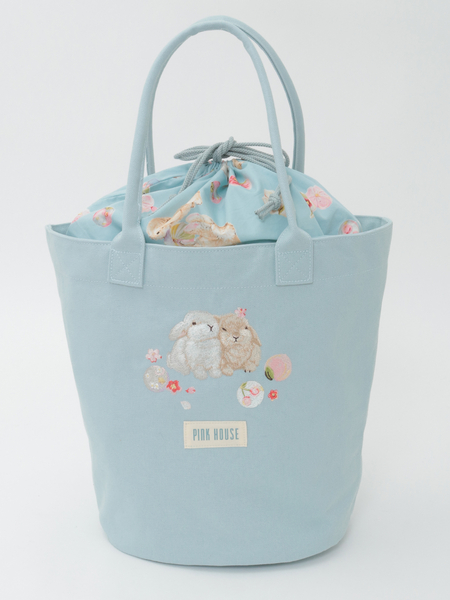 幸見うさぎ刺繍バッグ
