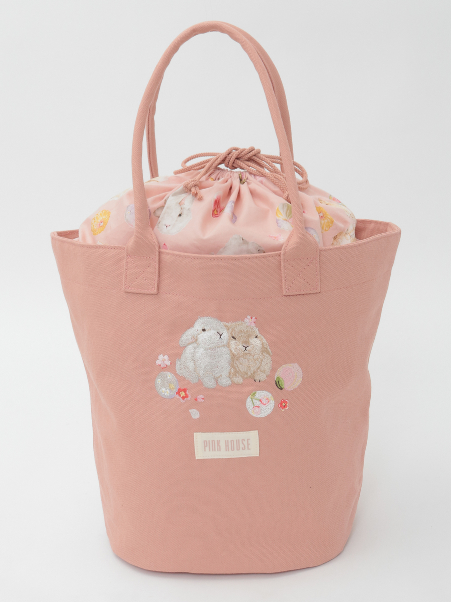 幸見うさぎ刺繍バッグ 詳細画像 アカ 1
