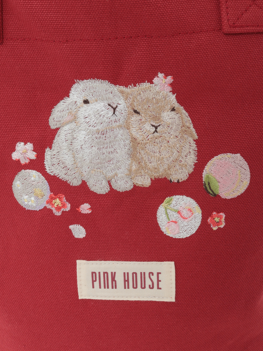 幸見うさぎ刺繍バッグ 詳細画像 アカ 13