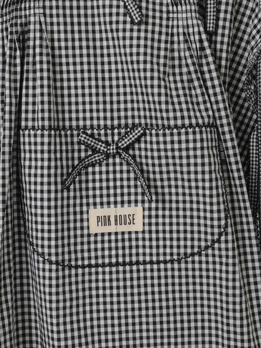 ギンガムチェックフード付きタブリエ 詳細画像 グリーン 10