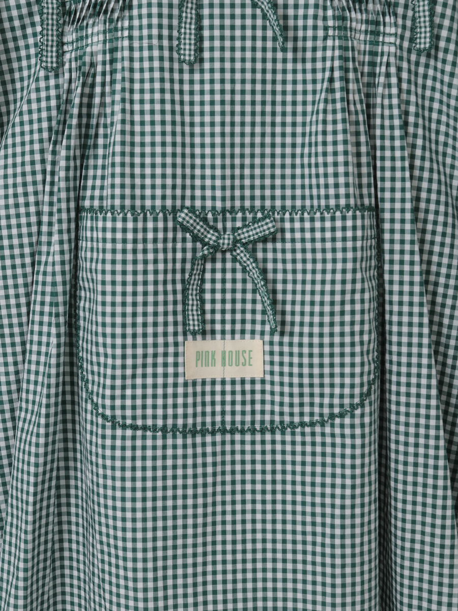 ギンガムチェックフード付きタブリエ 詳細画像 グリーン 12