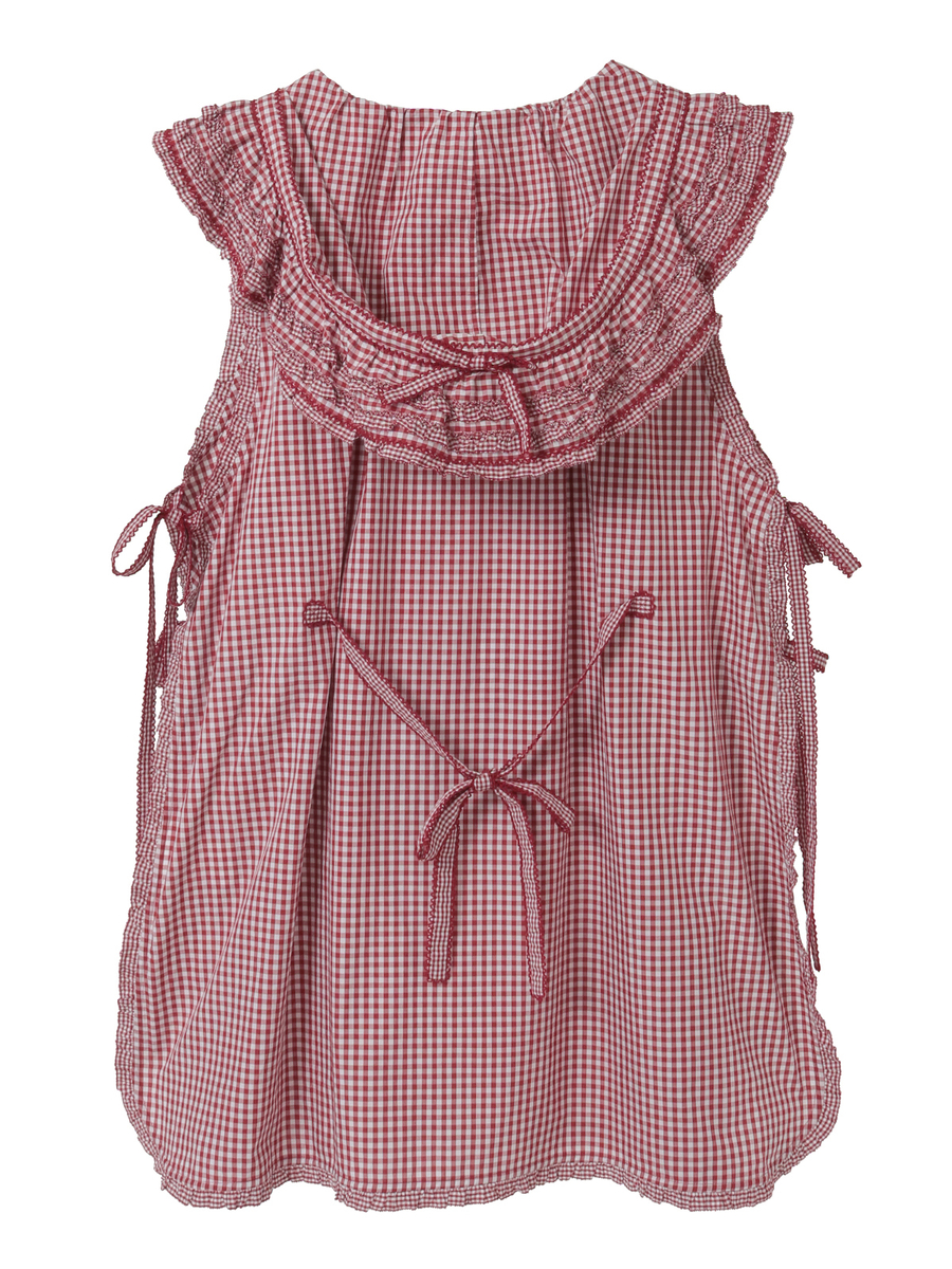 ギンガムチェックフード付きタブリエ 詳細画像 グリーン 2