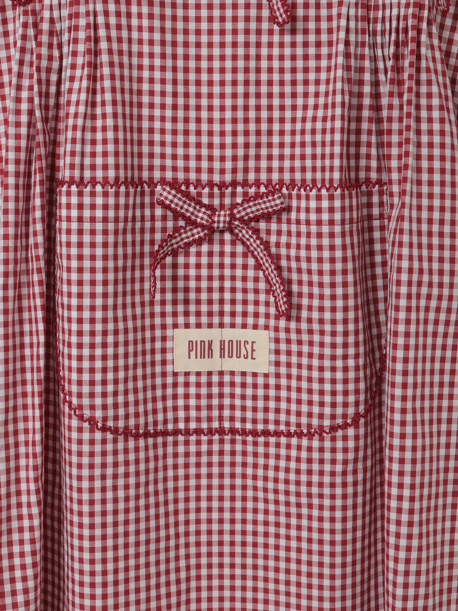 ギンガムチェックフード付きタブリエ 詳細画像 グリーン 6