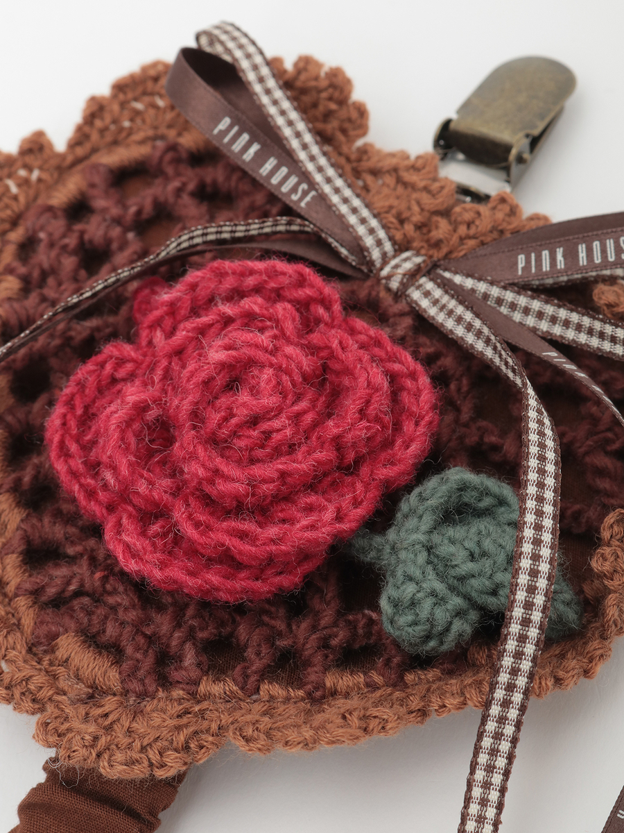 モチーフ付きハートモチーフニットクリップ 詳細画像 グリーン 8