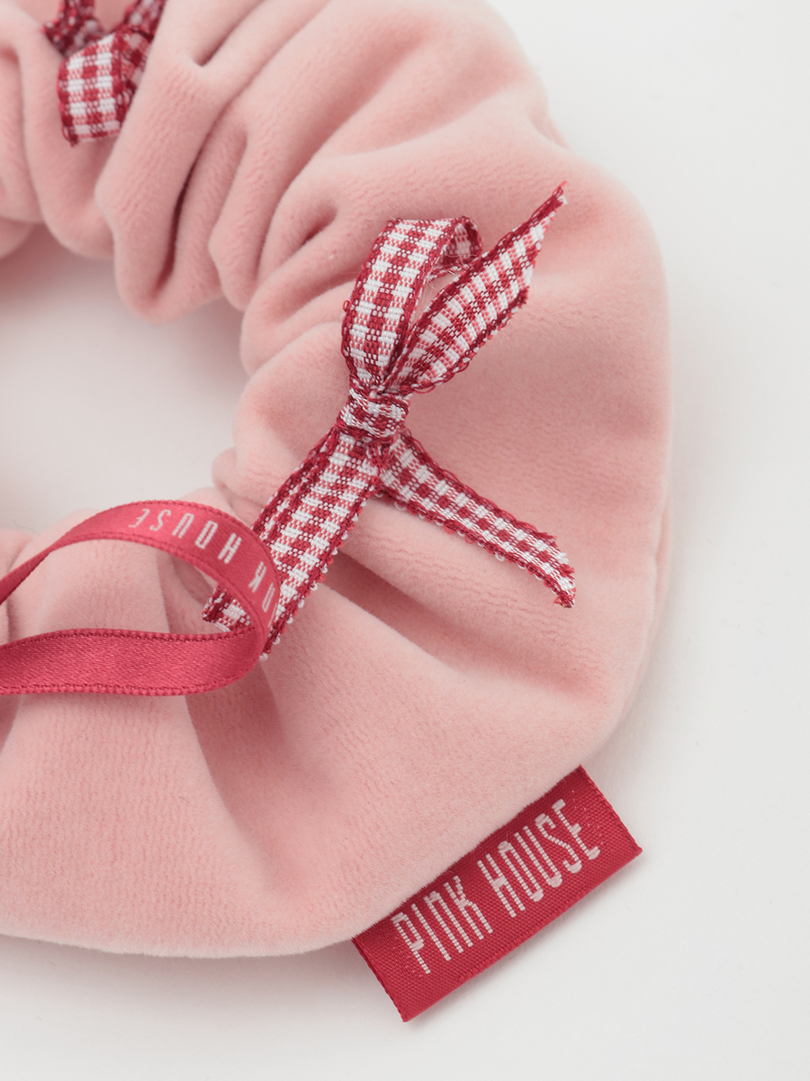 リボンいっぱいベロアシュシュ 詳細画像 ピンク 4