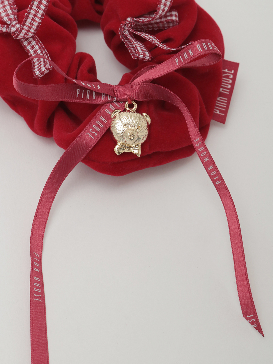 リボンいっぱいベロアシュシュ 詳細画像 ピンク 6
