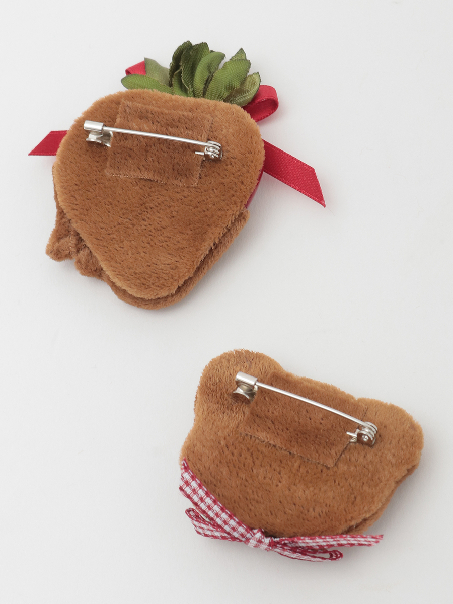 チョコレートテディ＆イチゴミニブローチ 詳細画像 チョコレート 2