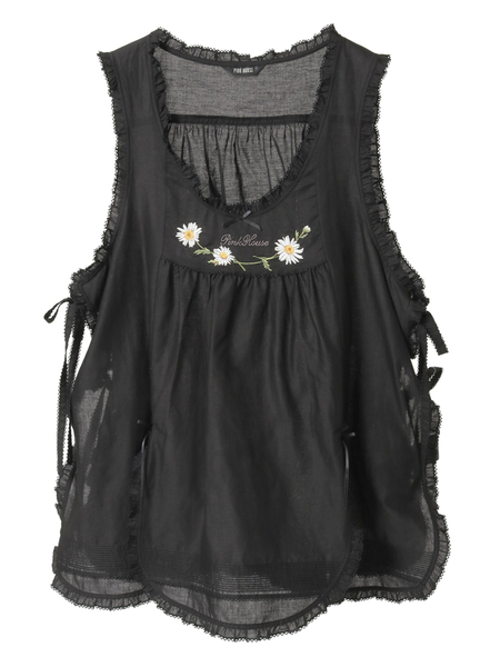 マーガレット刺繍ローンタブリエ