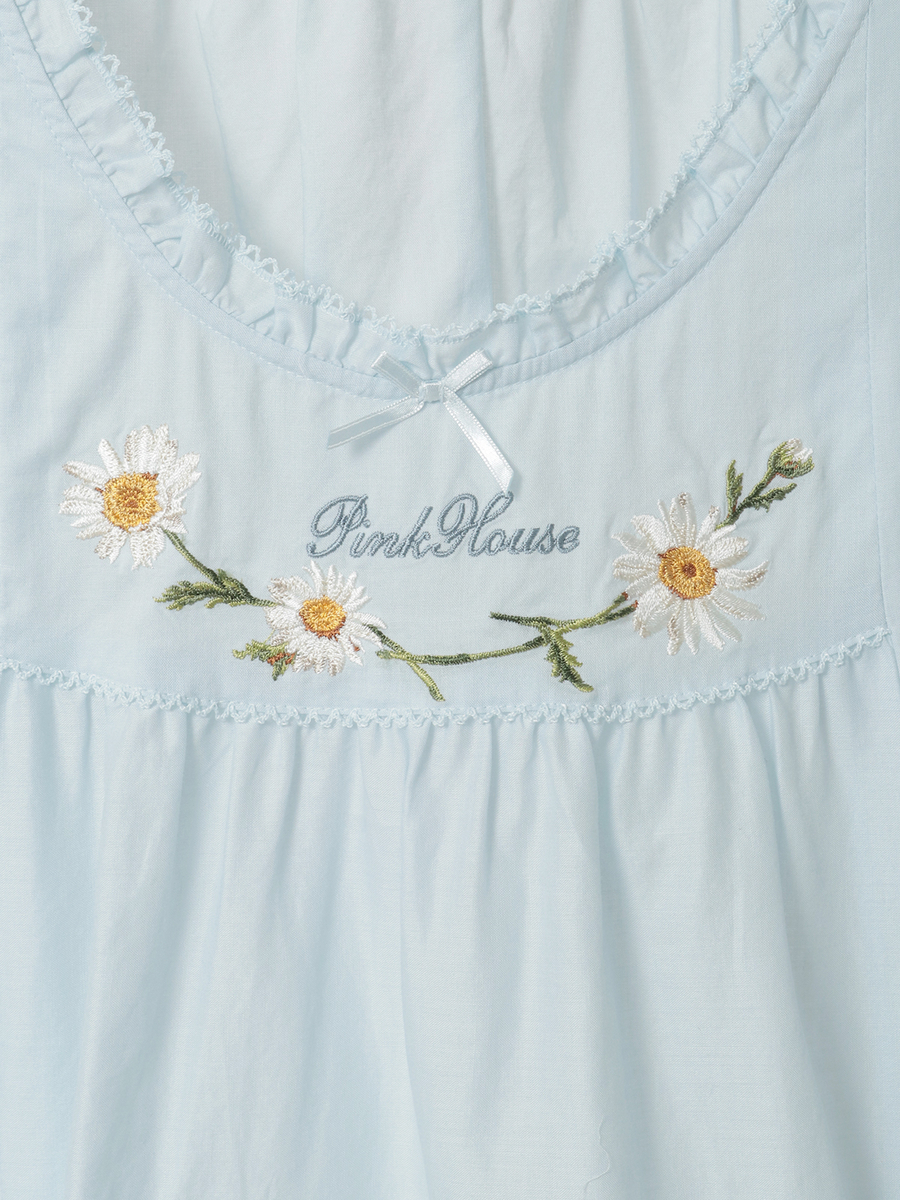 マーガレット刺繍ローンタブリエ 詳細画像 ラベンダー 15