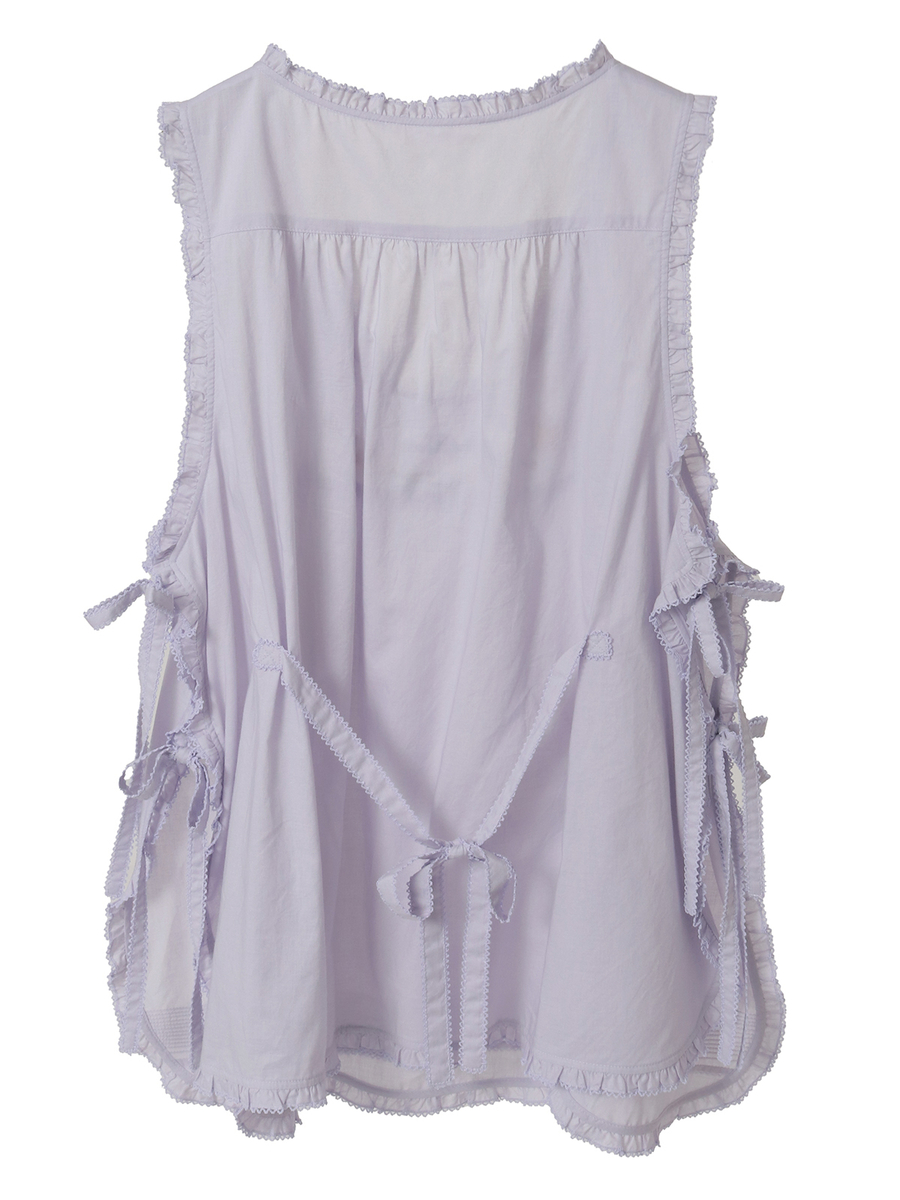 マーガレット刺繍ローンタブリエ 詳細画像 ラベンダー 2