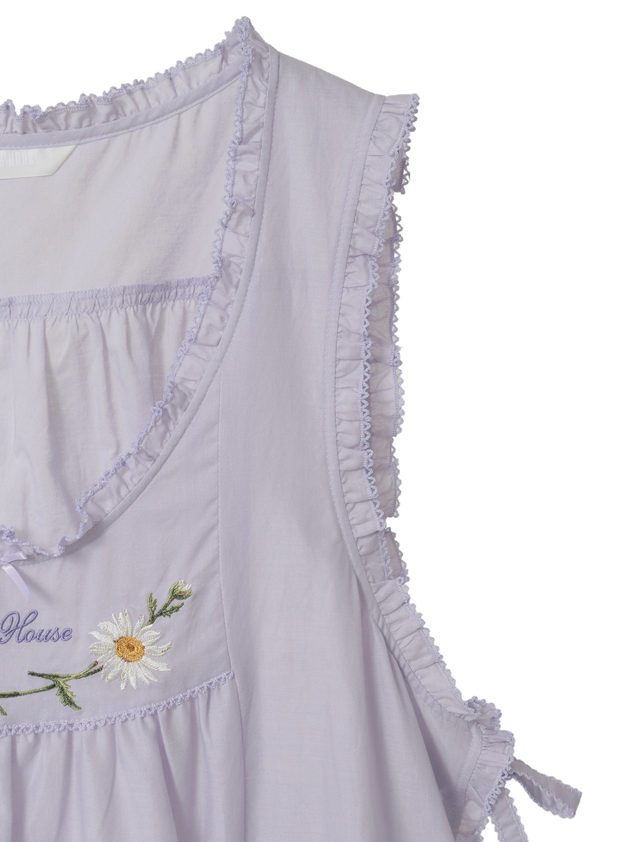 マーガレット刺繍ローンタブリエ 詳細画像 ラベンダー 4
