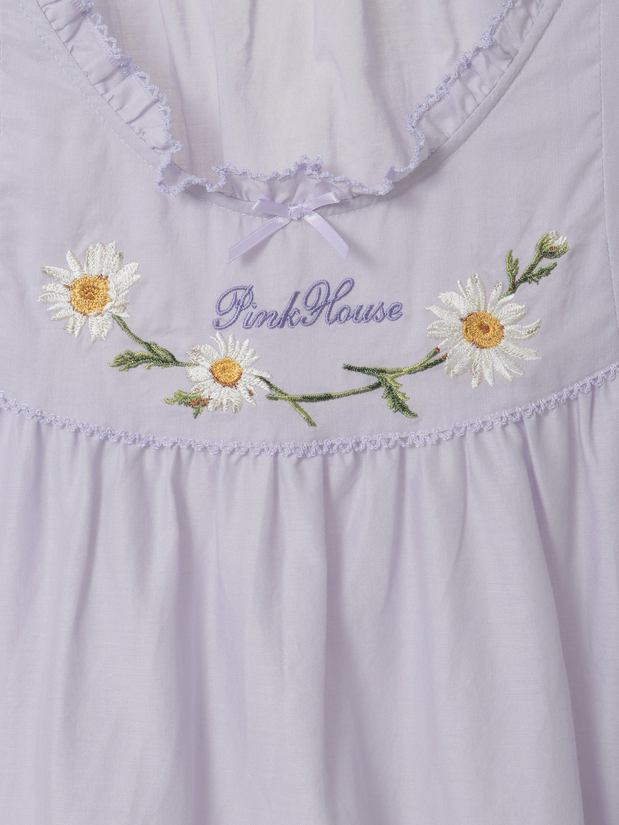 マーガレット刺繍ローンタブリエ 詳細画像 ラベンダー 6