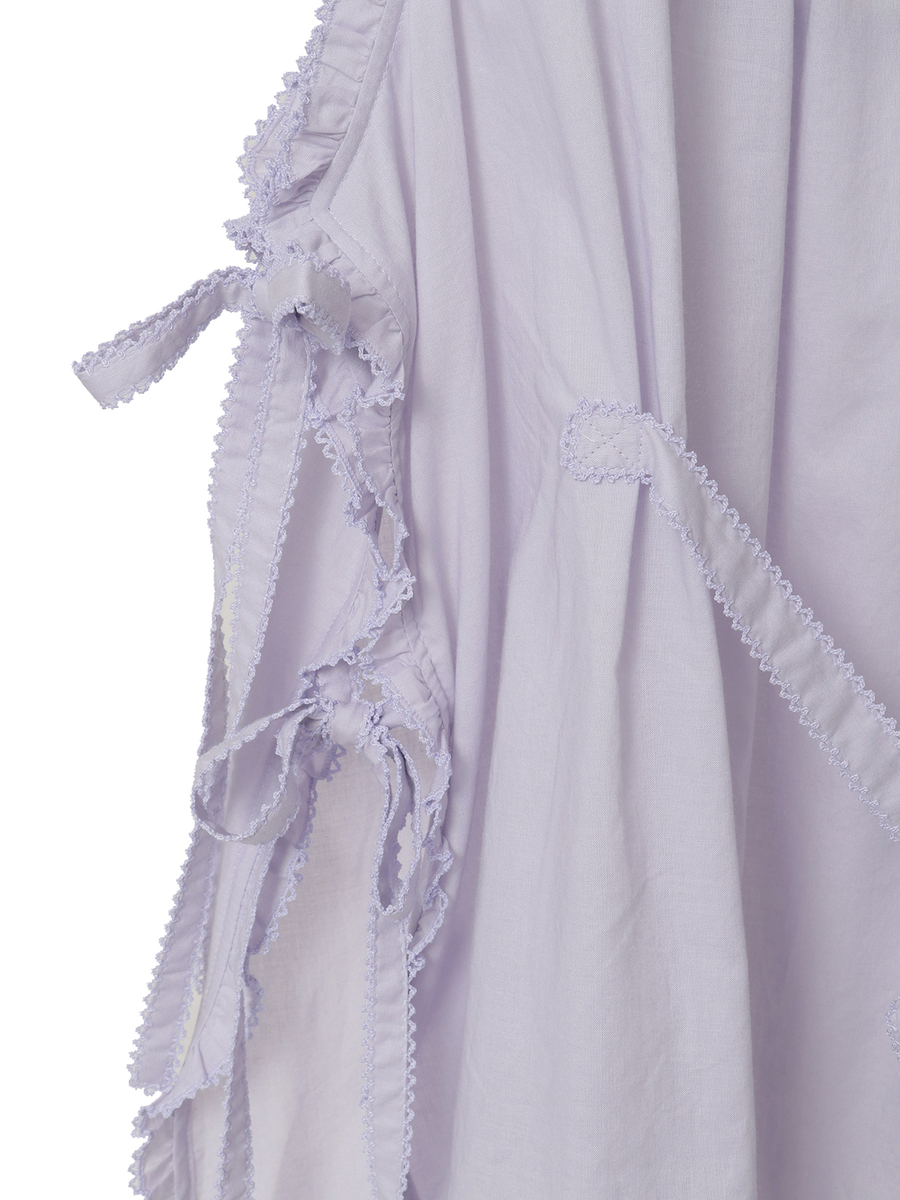 マーガレット刺繍ローンタブリエ 詳細画像 ラベンダー 8