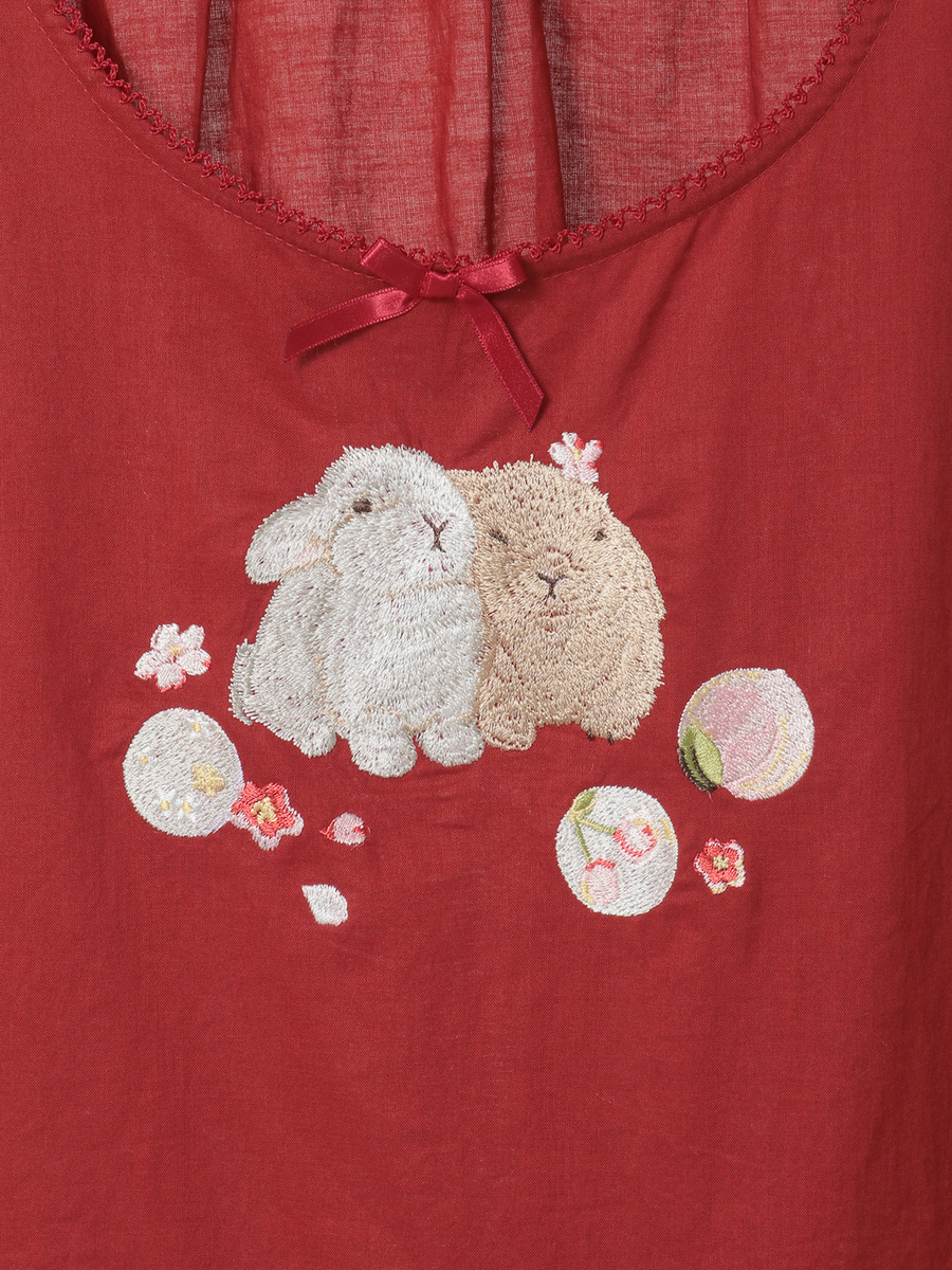 幸見うさぎ刺繍ローンタブリエ 詳細画像 シロ 13