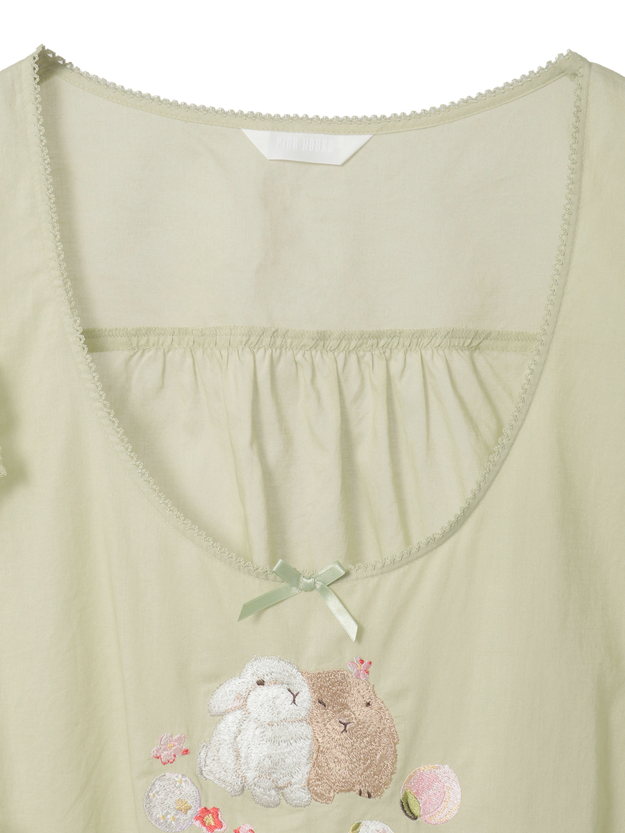 幸見うさぎ刺繍ローンタブリエ 詳細画像 シロ 3