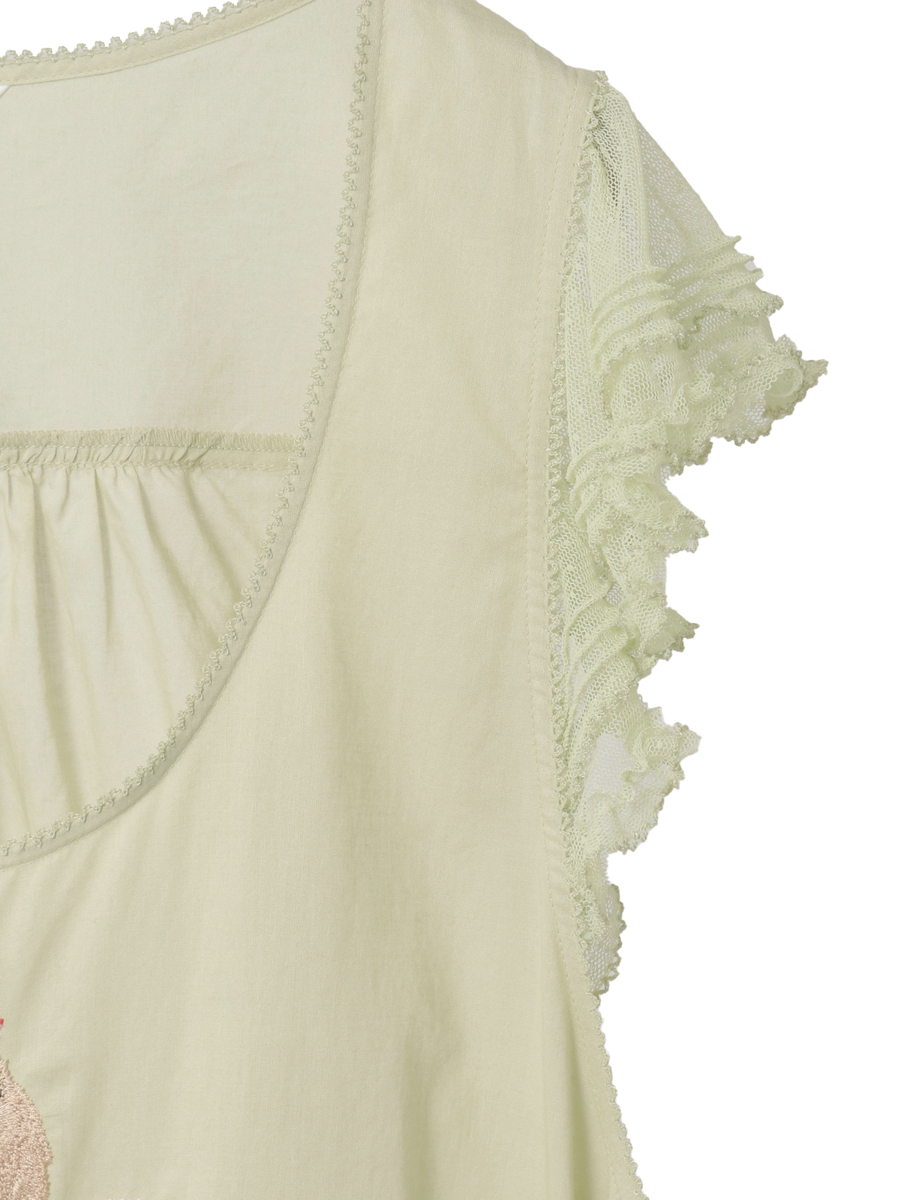 幸見うさぎ刺繍ローンタブリエ 詳細画像 シロ 4