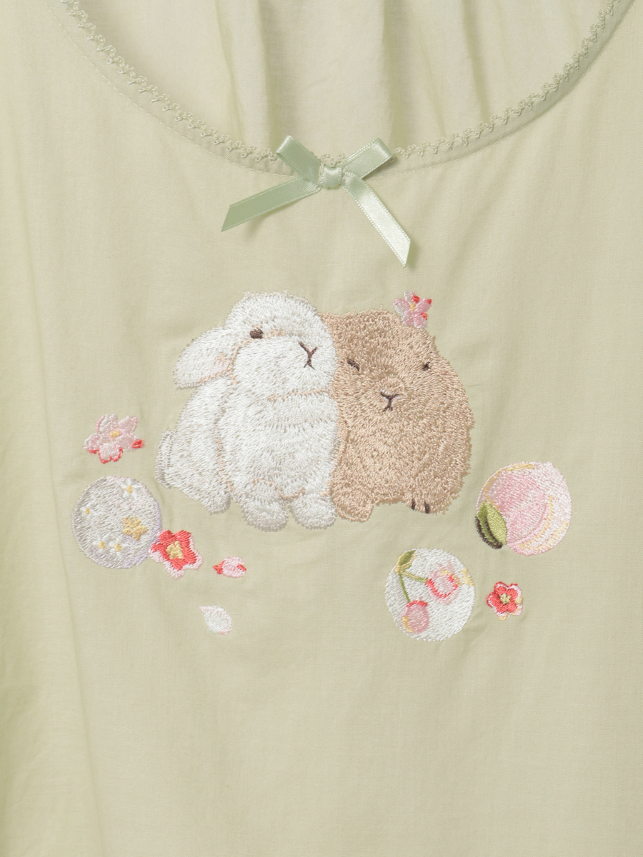 幸見うさぎ刺繍ローンタブリエ 詳細画像 シロ 6