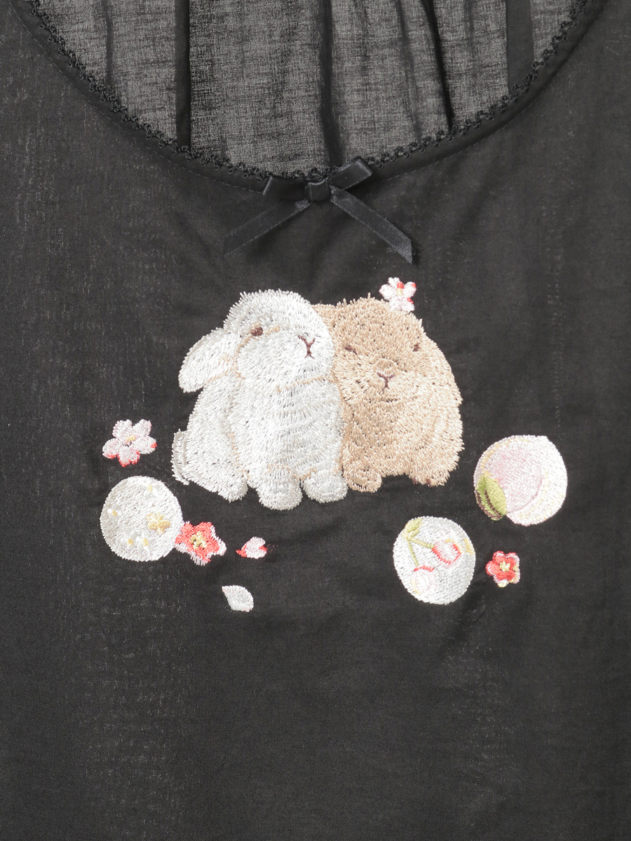 幸見うさぎ刺繍ローンタブリエ 詳細画像 シロ 9