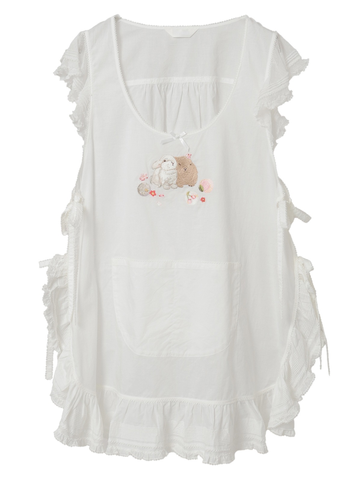 【試着のみ】ピンクハウス 生成 リス刺繍 綿ローンタブリエ/2024年 ウィンターフォレストトリート刺繍タブリエ｜ピンクハウスオフィシャル