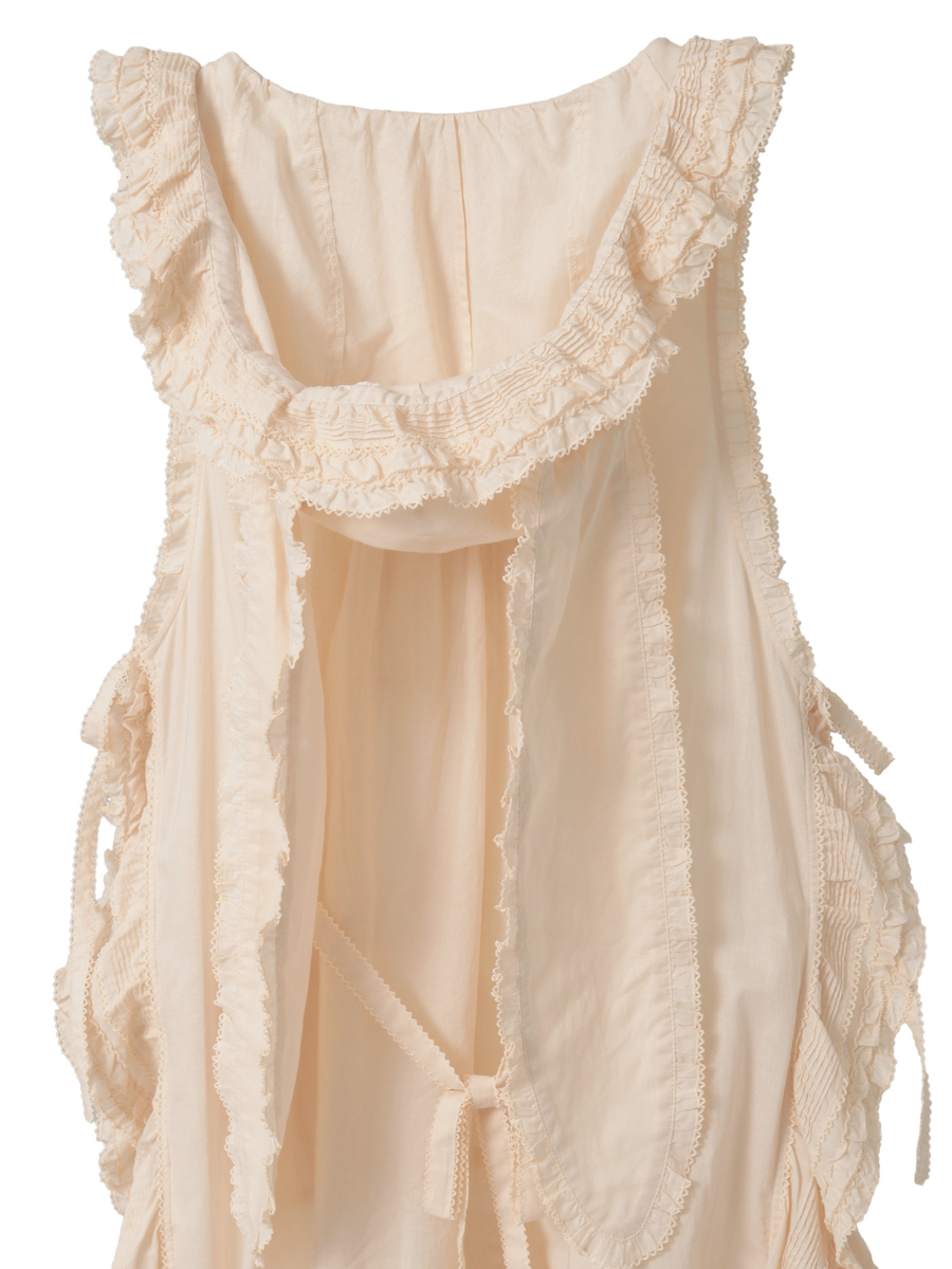 うさぎの耳フード付きローンタブリエ 詳細画像 シロ 12