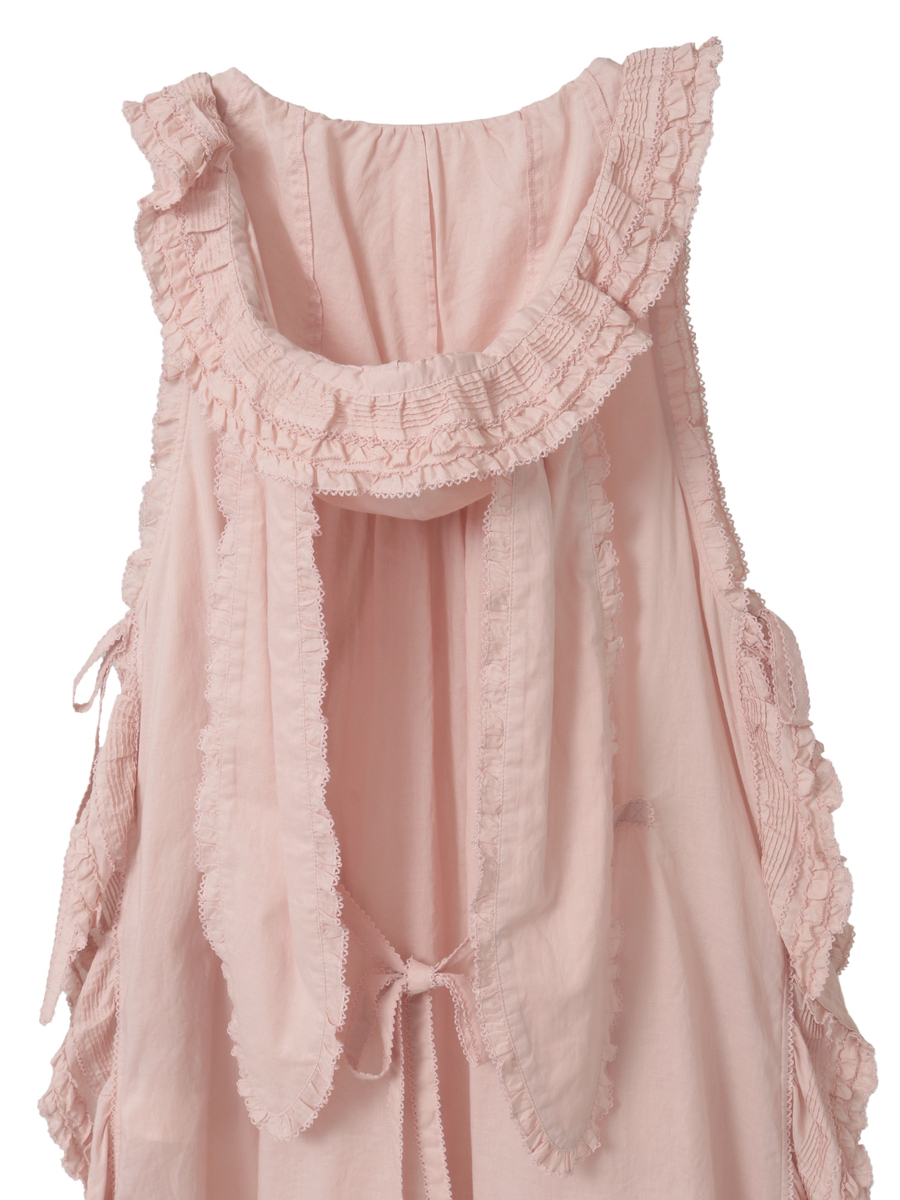 うさぎの耳フード付きローンタブリエ 詳細画像 シロ 14