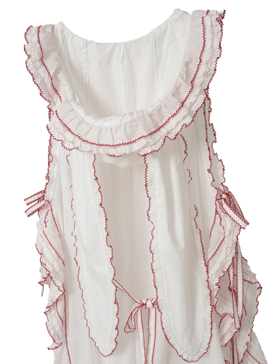 うさぎの耳フード付きローンタブリエ 詳細画像 シロ 4