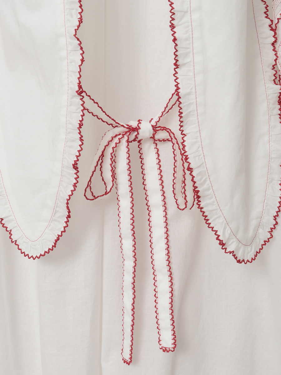 うさぎの耳フード付きローンタブリエ 詳細画像 シロ 8