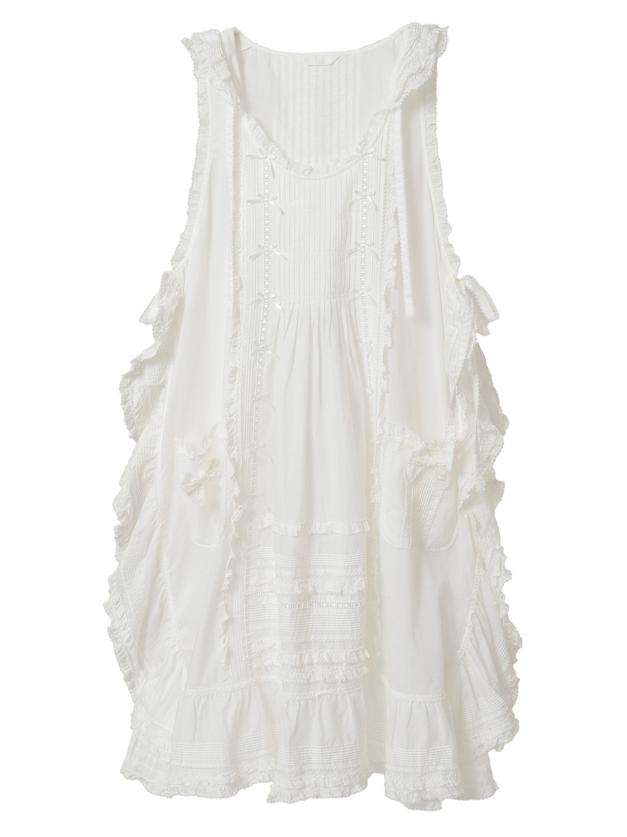 うさぎの耳フード付きローンタブリエ 詳細画像 シロ 1