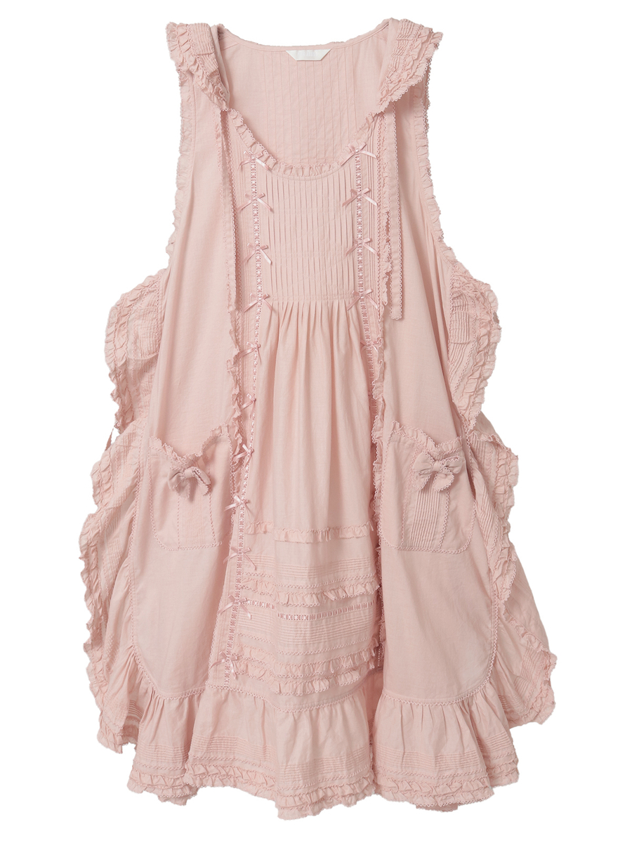 うさぎの耳フード付きローンタブリエ 詳細画像 ピンク 1