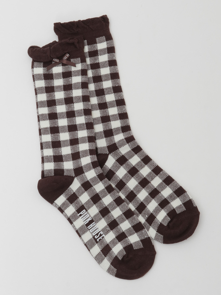 ギンガムチェックフリルソックス