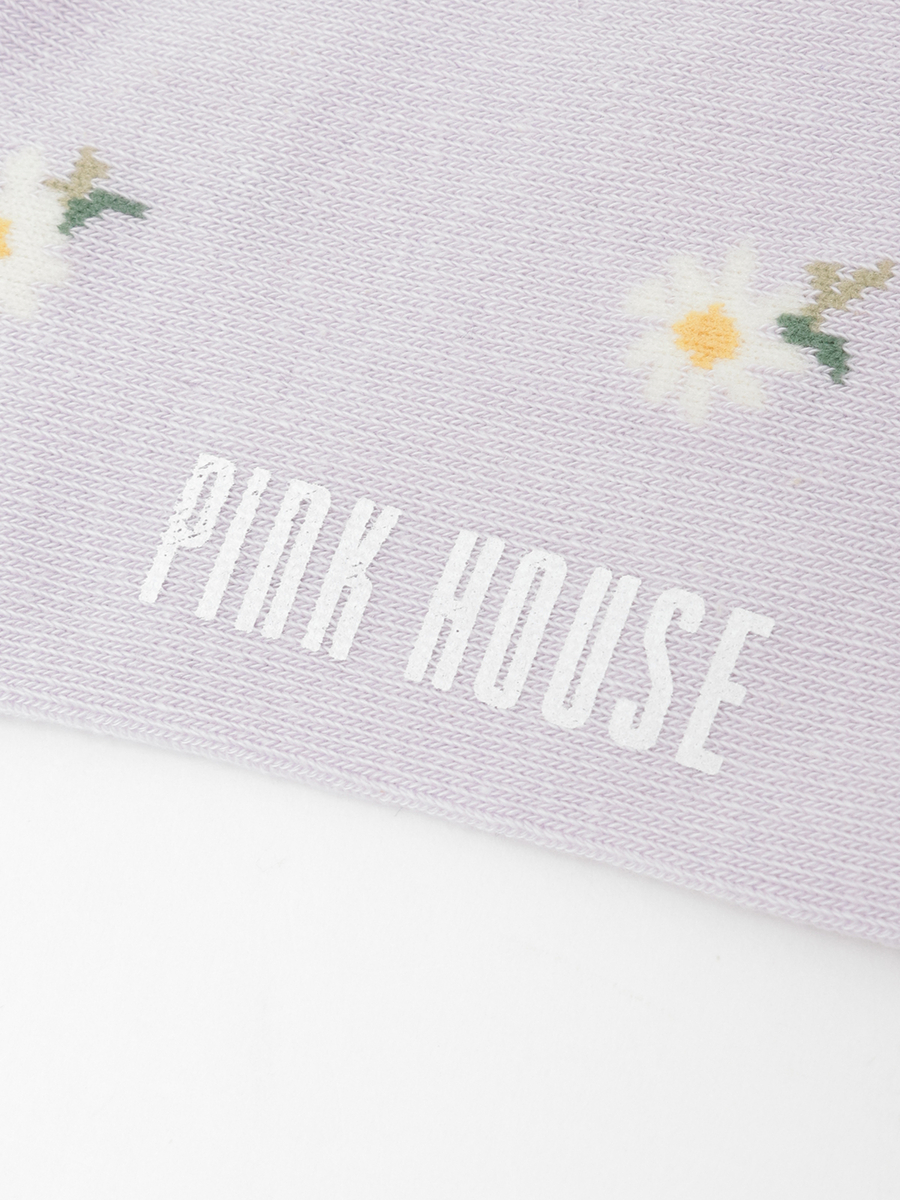 マーガレットブーケ柄ソックス 詳細画像 クロ 6