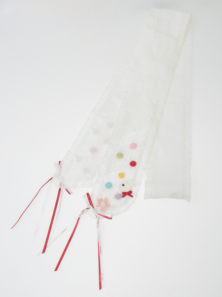 カラフルポップル付きサッシュリボン