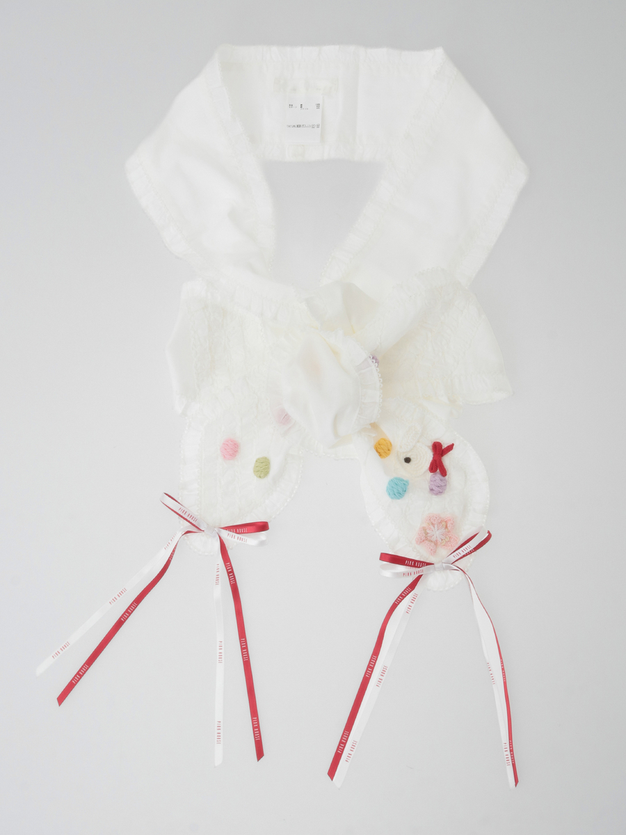 カラフルポップル付きサッシュリボン 詳細画像 アカ 4