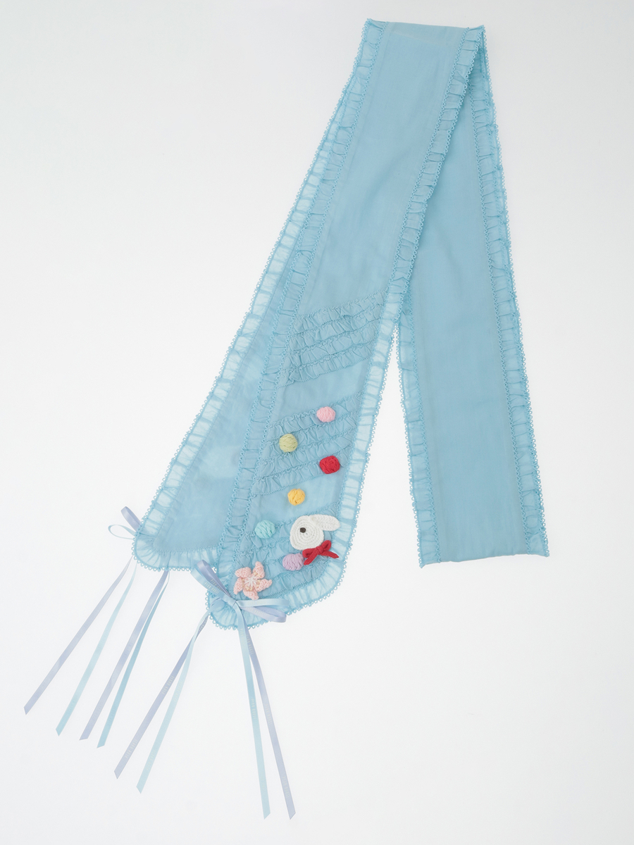 カラフルポップル付きサッシュリボン 詳細画像 ソライロ 1