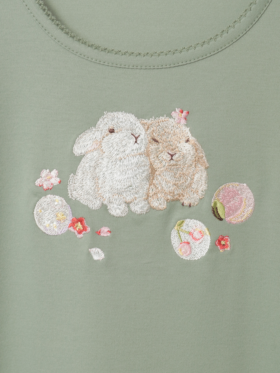 幸見うさぎ刺繍スムースワンピース 詳細画像 ソライロ 6