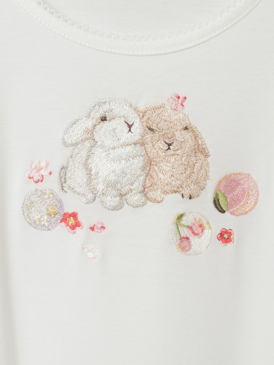 幸見うさぎ刺繍スムースワンピース 詳細画像 ソライロ 8