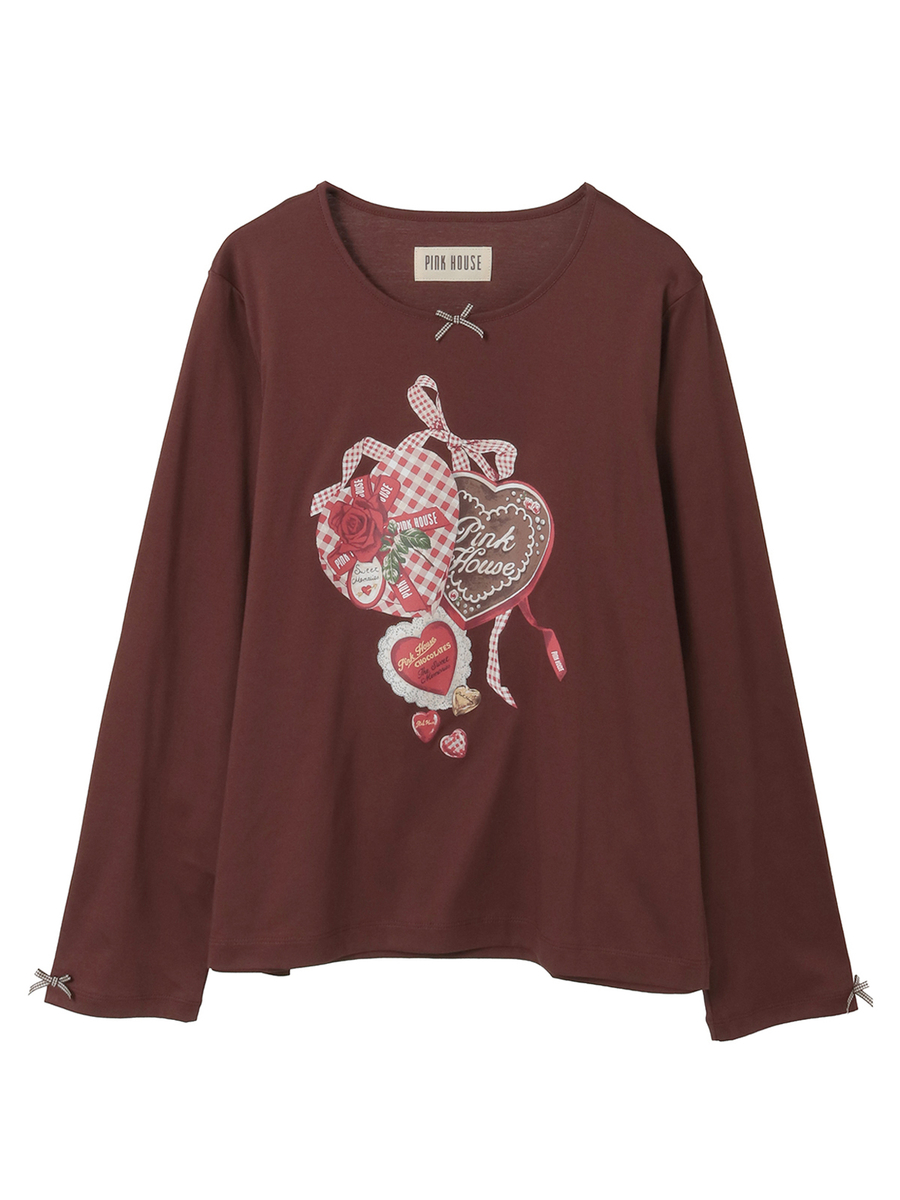 スウィートメモリープリントカットソー 詳細画像 チョコレート 1