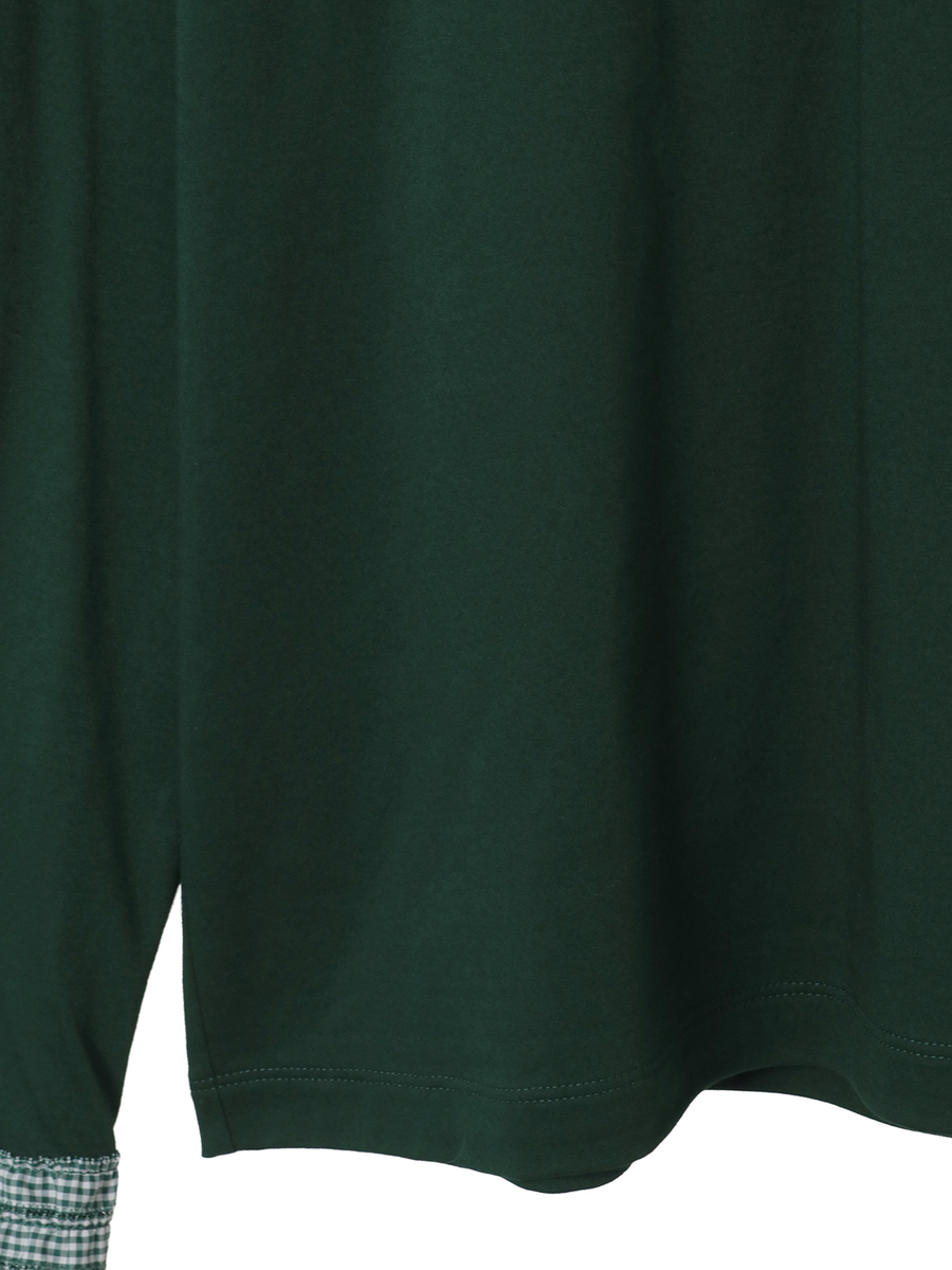 ギンガムチェックフリル襟使いカットソー 詳細画像 グリーン 5