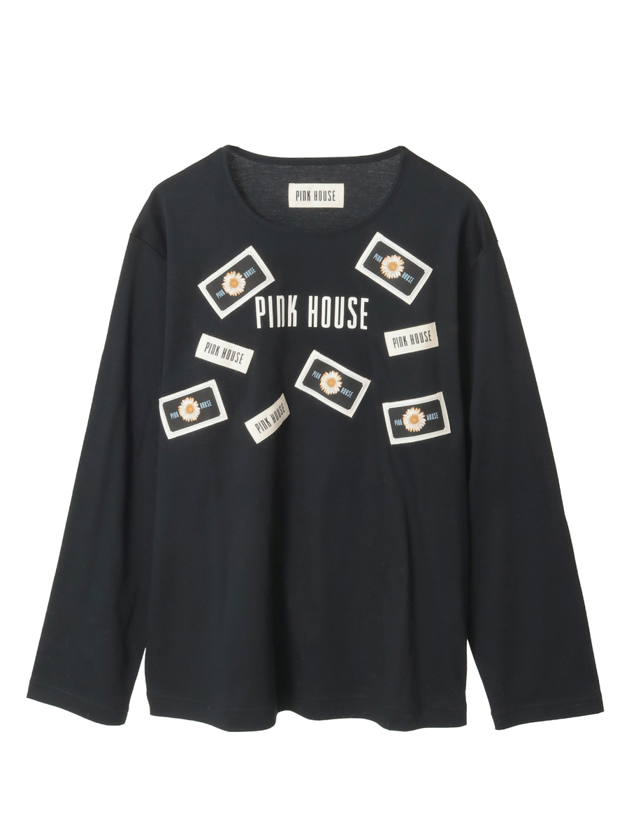 マーガレット＆ロゴネームワッペンいっぱいカットソー 詳細画像 クロ 1