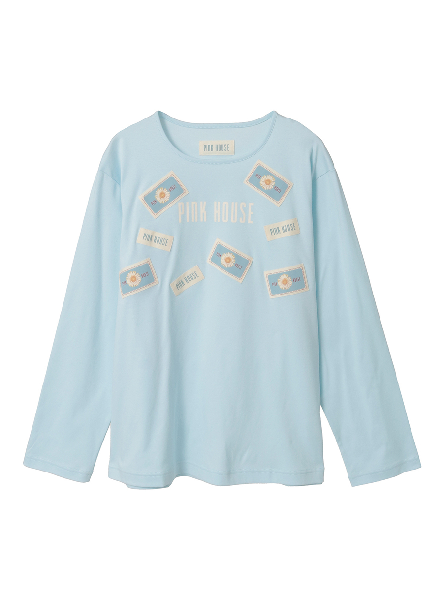 マーガレット＆ロゴネームワッペンいっぱいカットソー 詳細画像 サックス 1