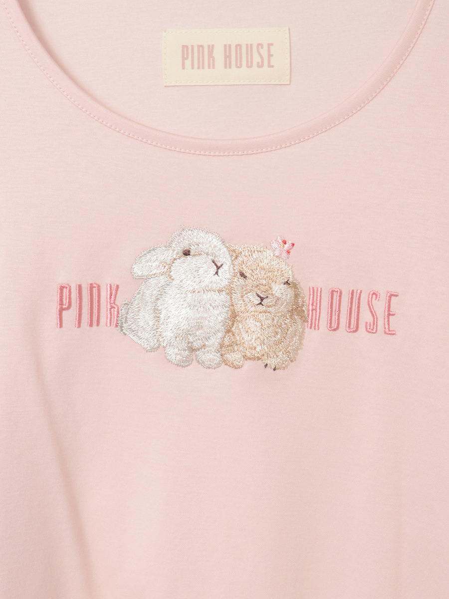 幸見うさぎ刺繍スムースカットソー 詳細画像 シロ 10