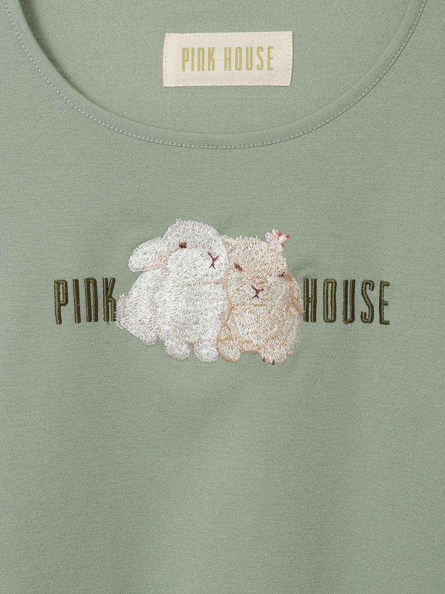 幸見うさぎ刺繍スムースカットソー 詳細画像 シロ 11