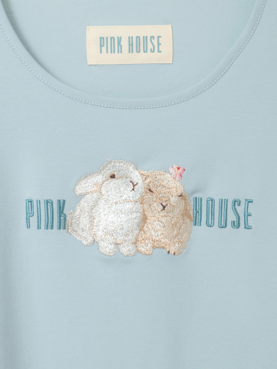 幸見うさぎ刺繍スムースカットソー 詳細画像 シロ 6