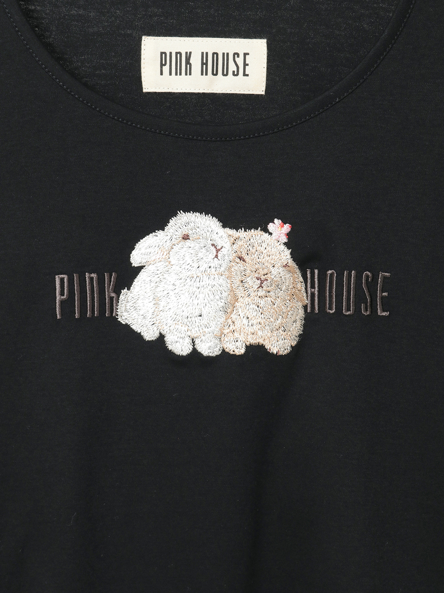幸見うさぎ刺繍スムースカットソー 詳細画像 シロ 7