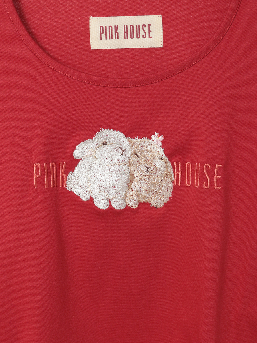 幸見うさぎ刺繍スムースカットソー 詳細画像 シロ 9