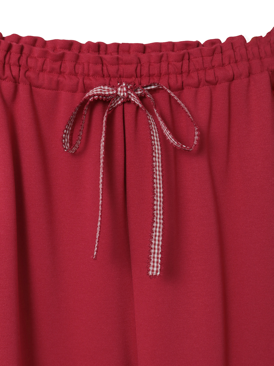 裾ギンガムチェック使いドロワーズ 詳細画像 グリーン 3